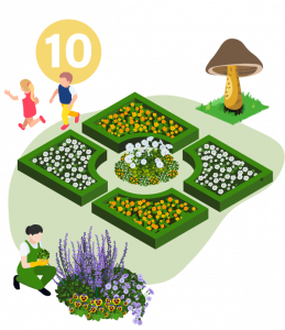 icone représentant les jardins du Puygirault et le musée du champignon de Saumur