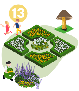 icone représentant les jardins du Puygirault et le musée du champignon de Saumur